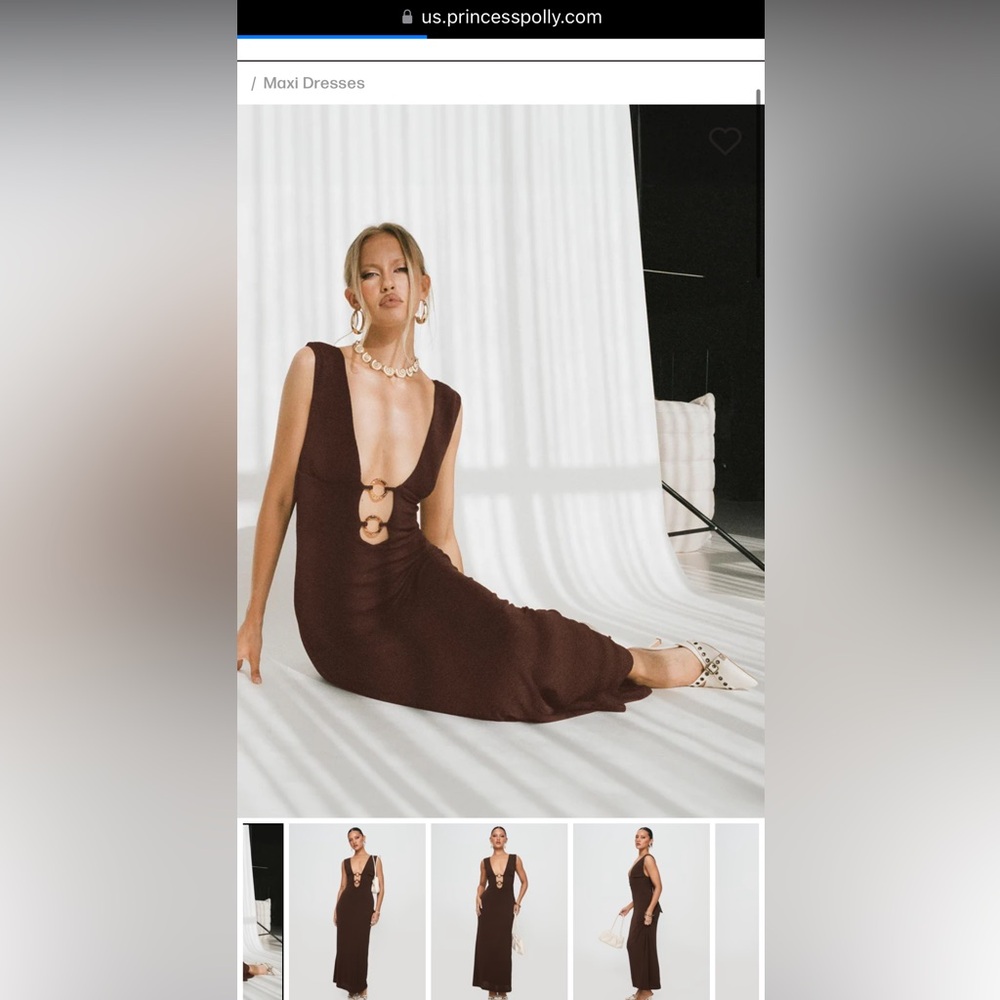 Princess polly brown maxi dress